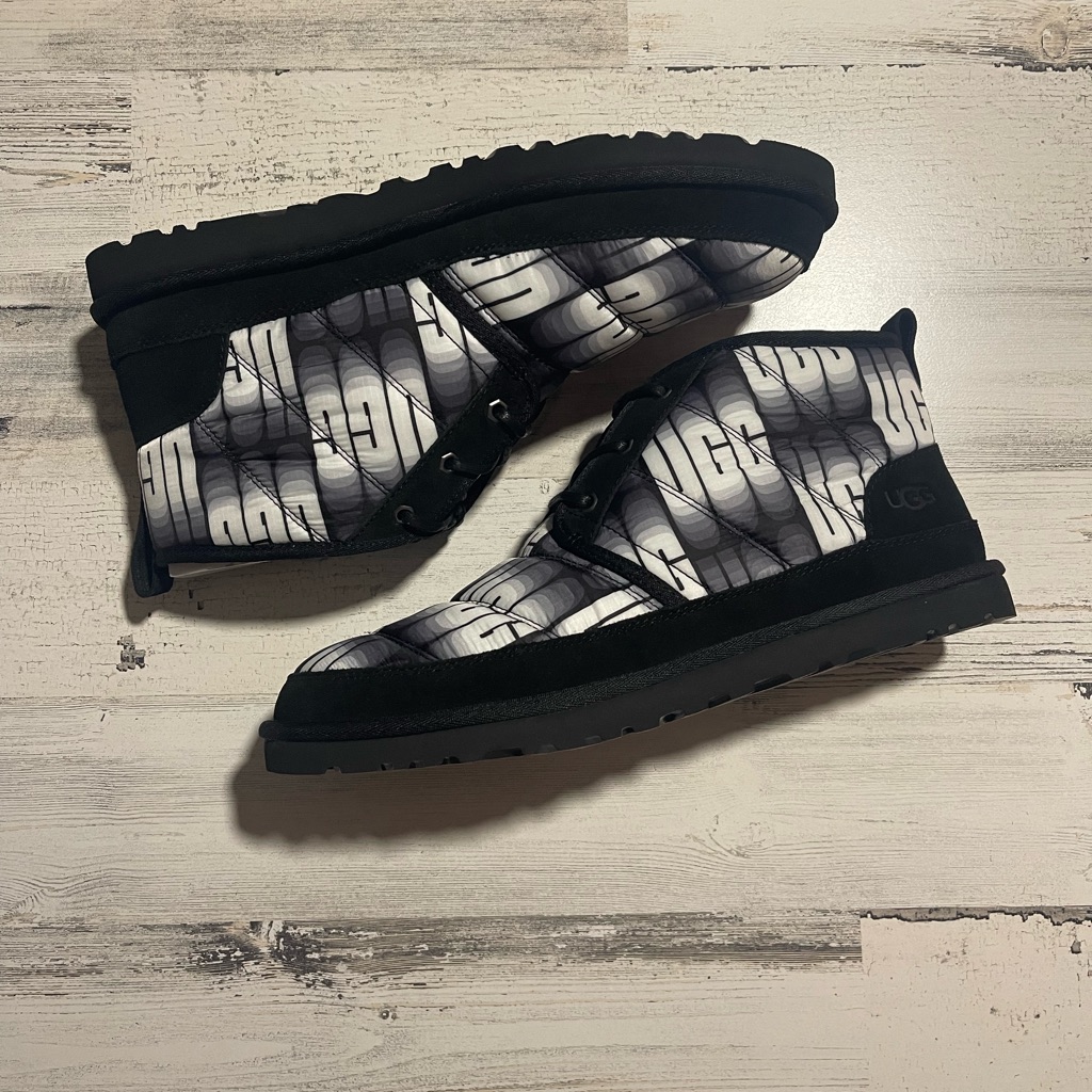 Ugg Neumel Lta Wavelength Chukka Black White Size 13 Men’s Boots Fur New Shoe